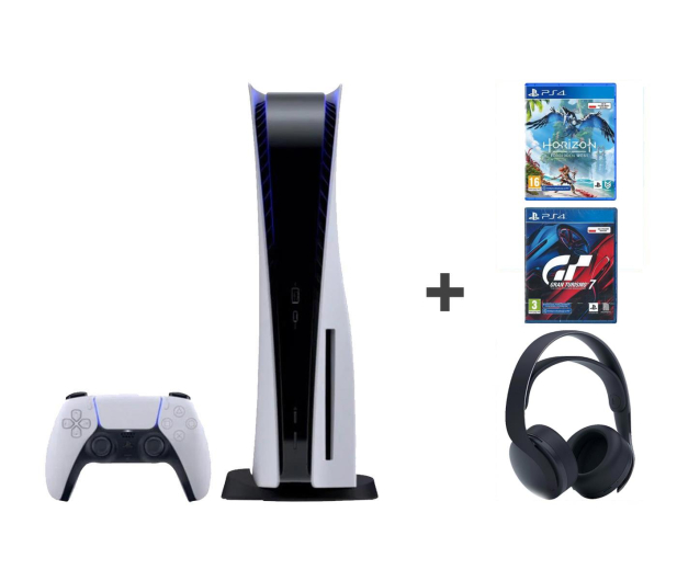 Sony Playstation 5 H.F.W. + Headset Black + Gran Turismo 7 - 1055141 - zdjęcie